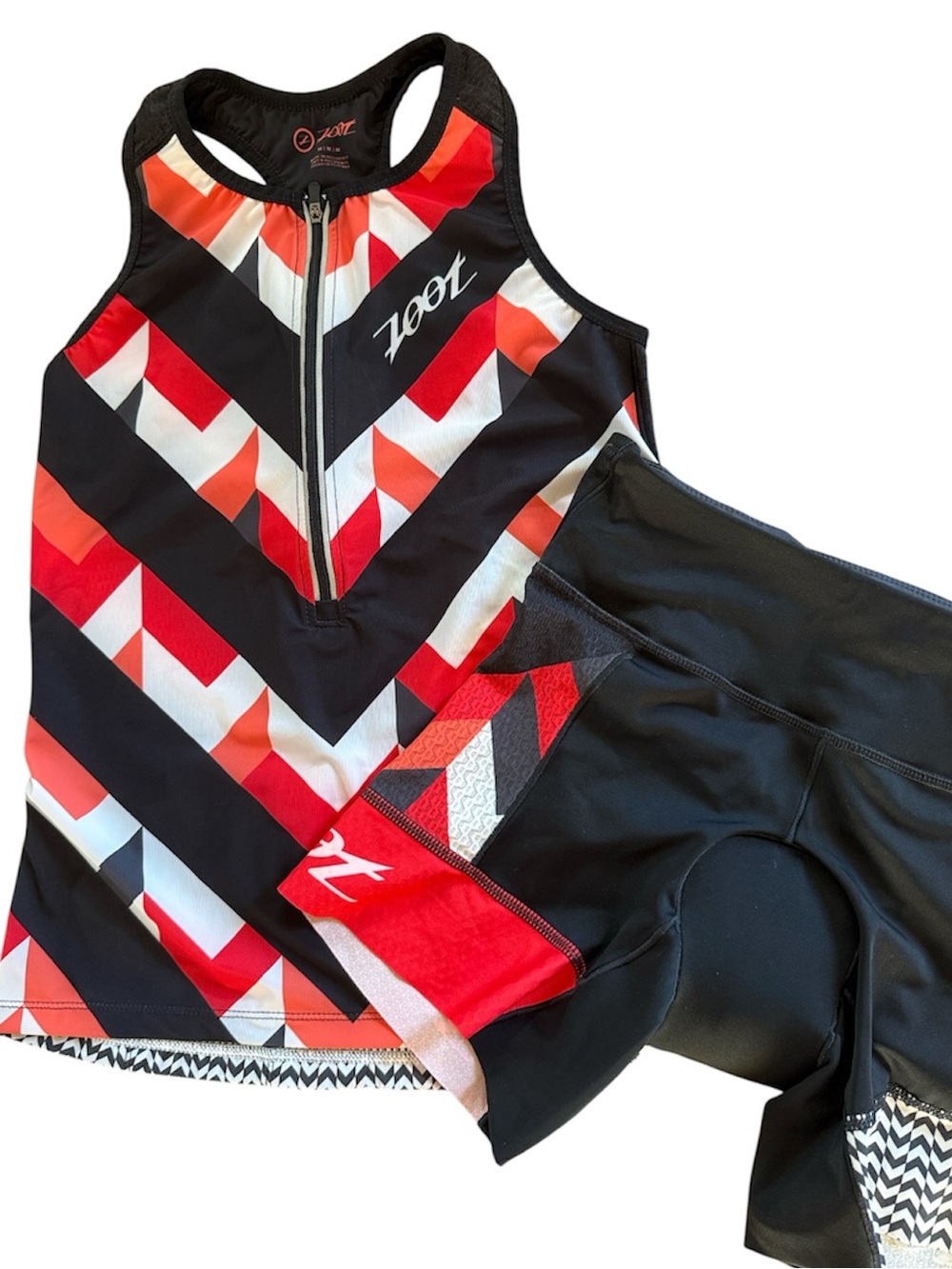 ZOOT WOMENS MEDIUM TRIATHLON SET TRI TANK & PADDED SHORTS AERODYNAMIC EFFICIENT